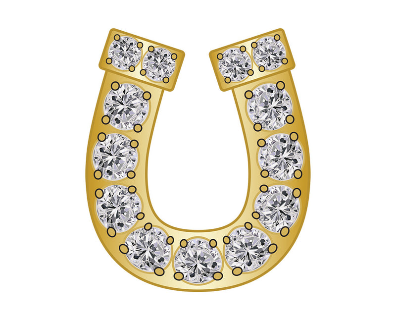 Horseshoe Icon - Pavé Gold