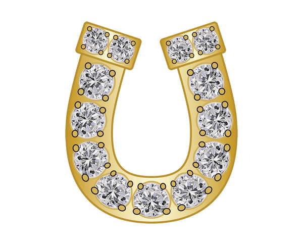 Horseshoe Icon - Pavé Gold