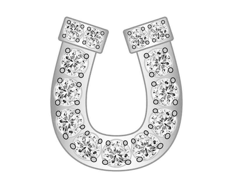 Horseshoe Icon - Pavé Silver