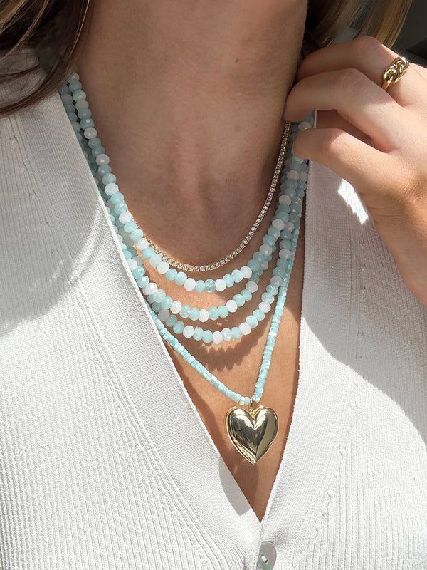 Lena Semi-Precious Layered Necklace - Turquoise