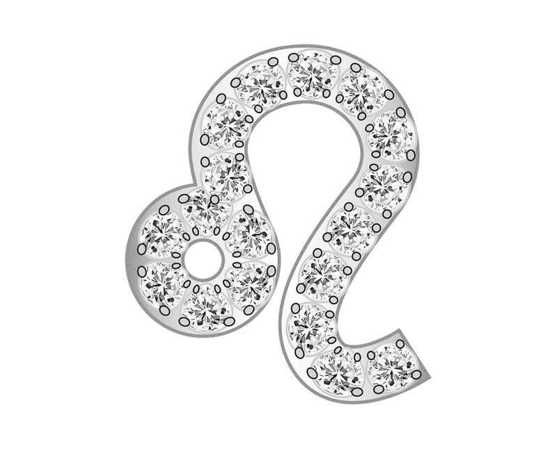 Leo Zodiac Icon - Pavé Silver