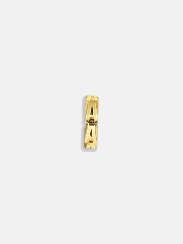 Gold Initial Bead Charm - A