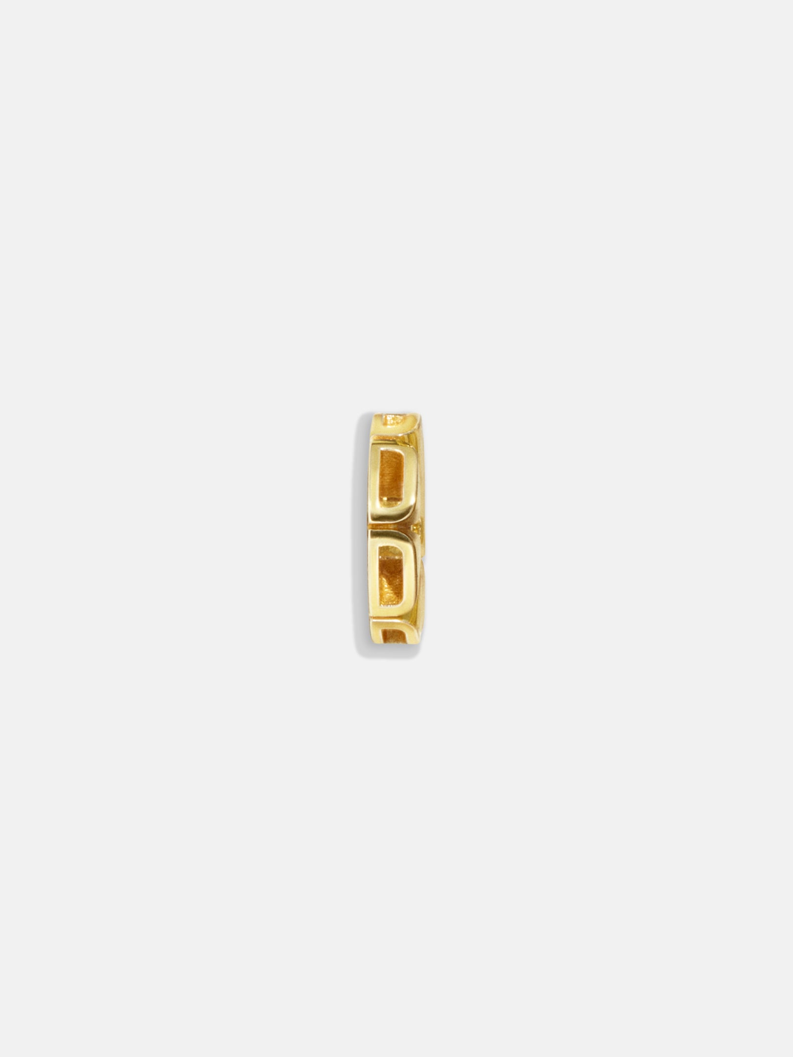 Gold Initial Bead Charm - D