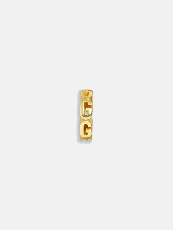 Gold Initial Bead Charm - G