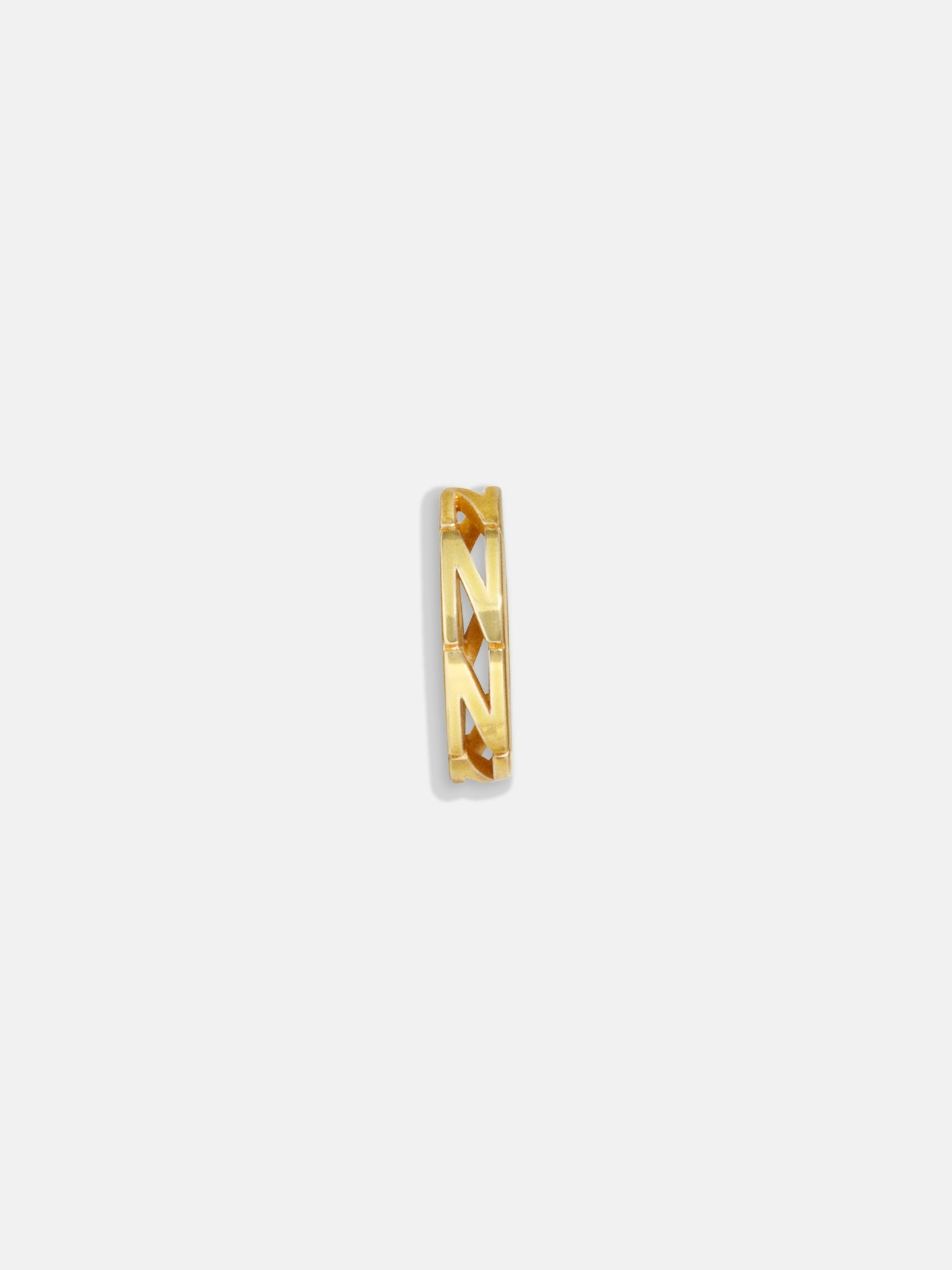 Gold Initial Bead Charm - N