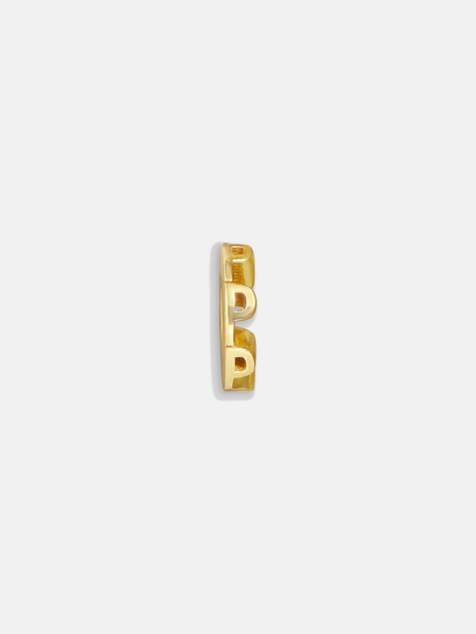 Gold Initial Bead Charm - P