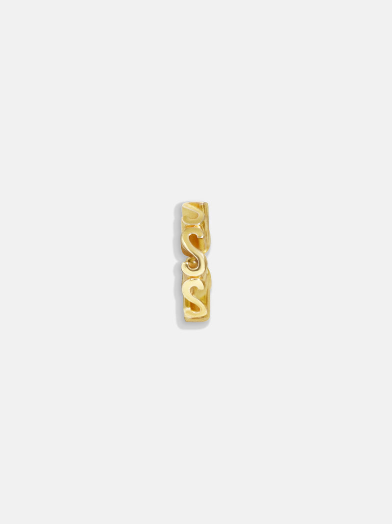 Gold Initial Bead Charm - S