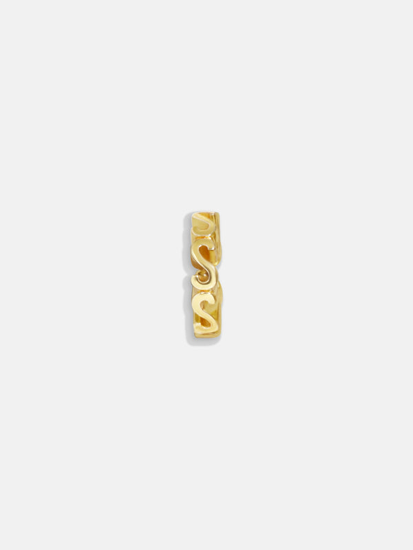 Gold Initial Bead Charm - S