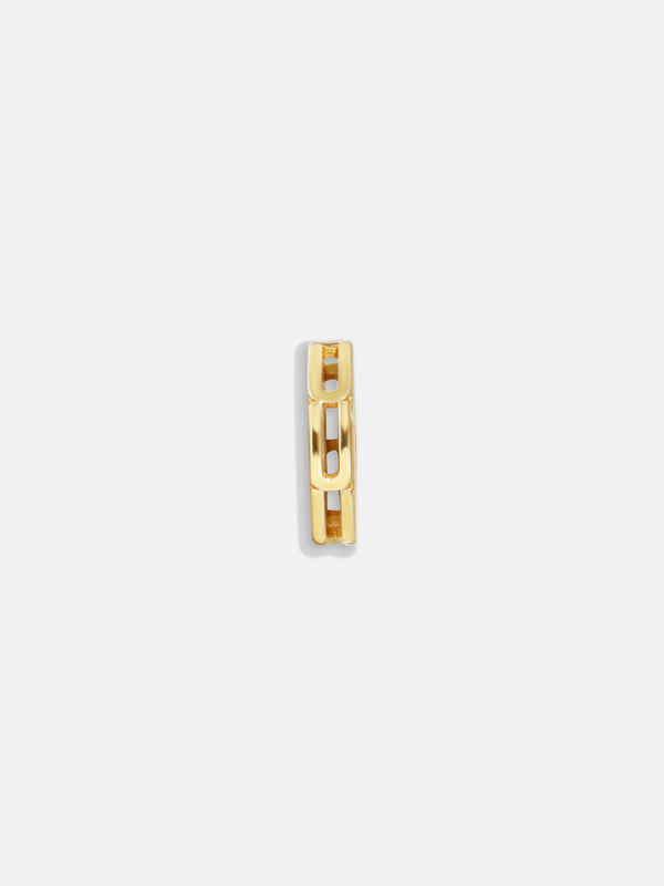 Gold Initial Bead Charm - U