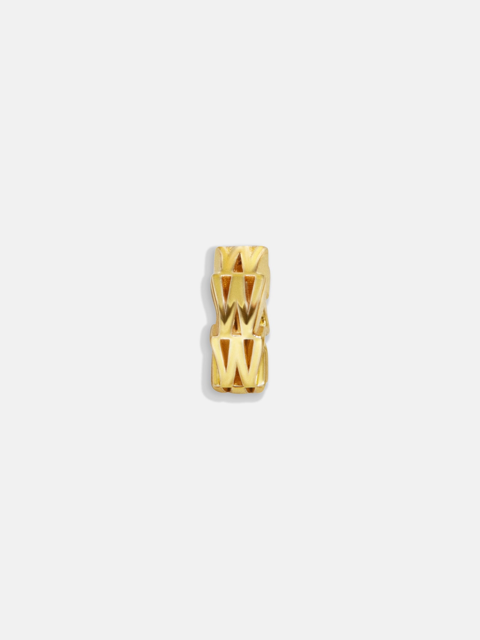 Gold Initial Bead Charm - W