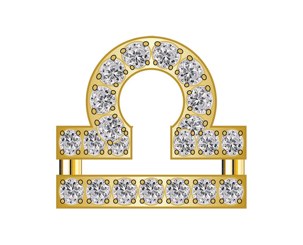 Libra Zodiac Icon - Pavé Gold