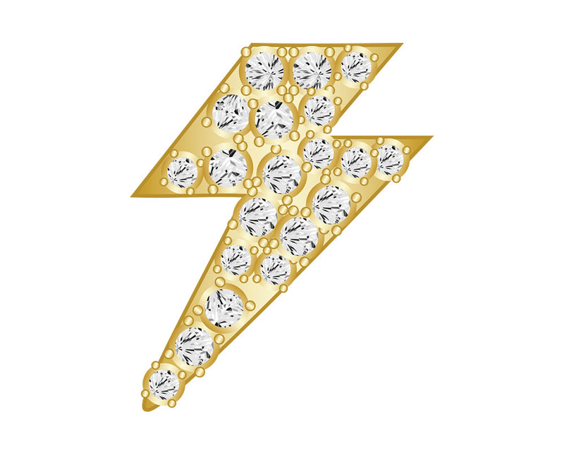 Lightning Bolt Icon - Pavé Gold