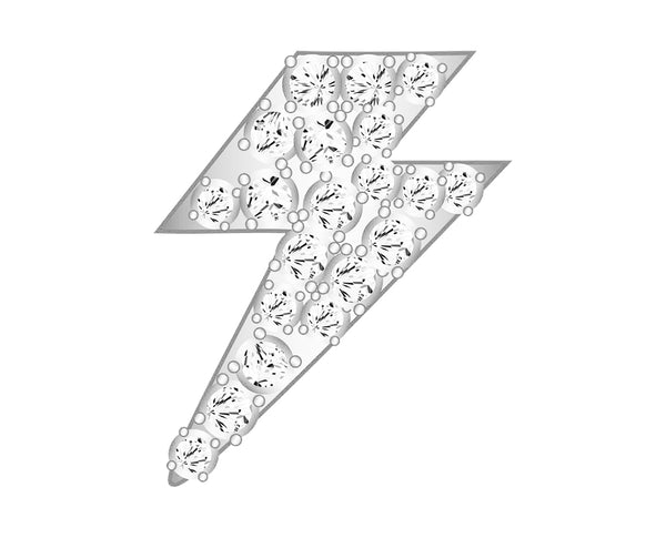 Lightning Bolt Icon - Pavé Silver