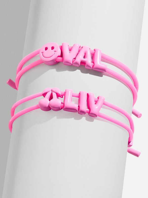 Kids' Say It All Custom Slider Bracelet - Hot Pink