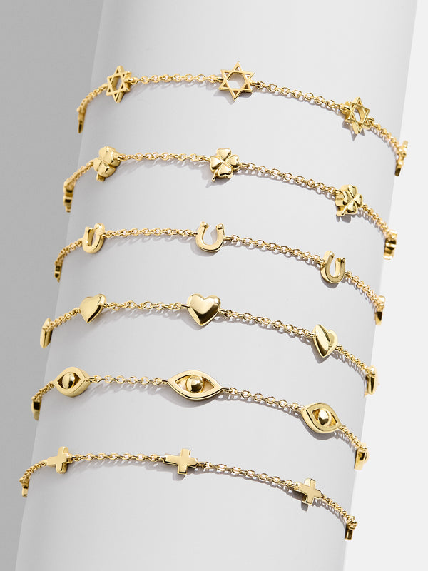 18K Gold Cross Bracelet - Cross