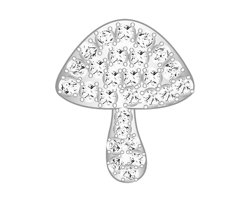 Mushroom Icon - Pavé Silver