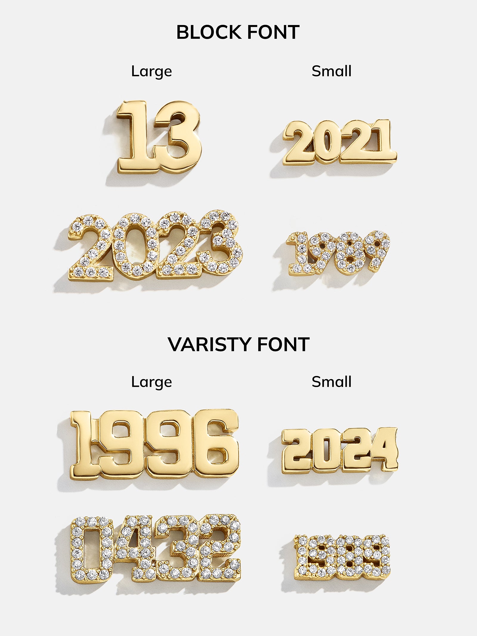 18K Gold Block Font Custom Number Necklace - Block Font Numbers – Early ...