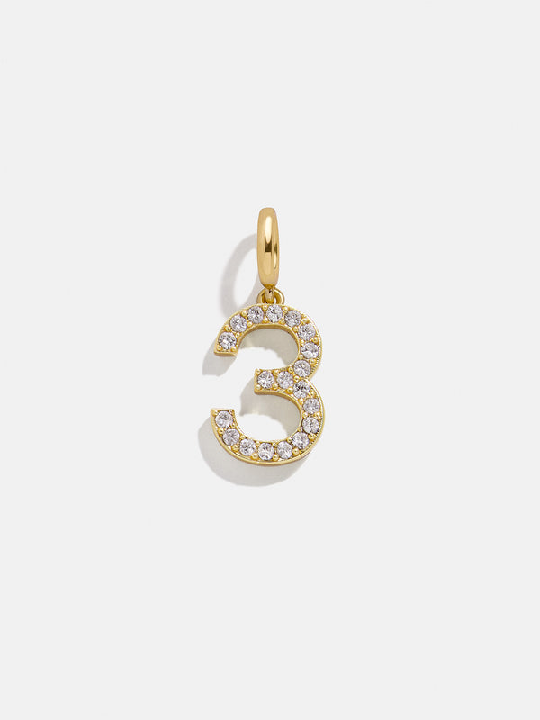 Pavé Number Cluster Charm - 3