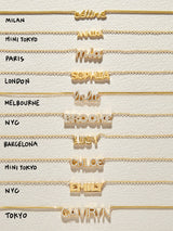 BaubleBar 18K Gold Custom Nameplate Necklace - Mini Tokyo - 
    18K Gold Plated Sterling Silver, Cubic Zirconia
  
