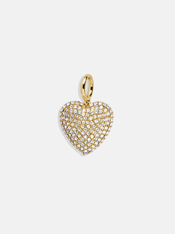 Heart Cluster Charm - Heart Puffy Pave