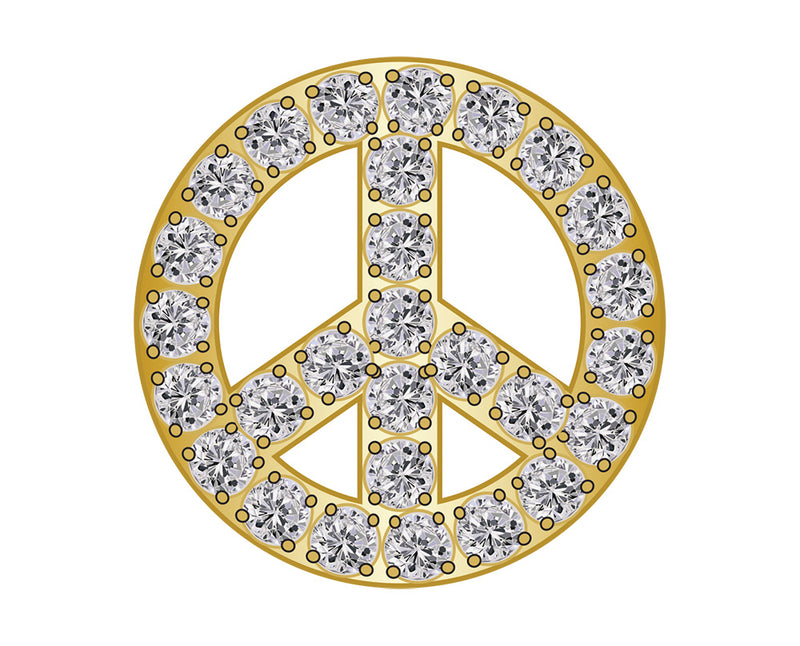 Peace Sign - Pavé Gold