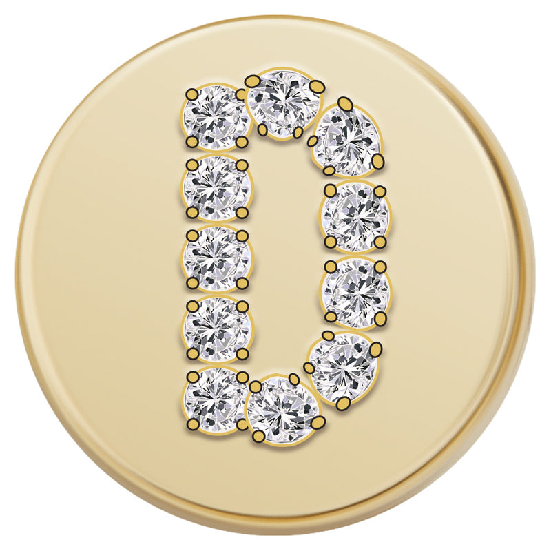 Gold Letter Bead - D