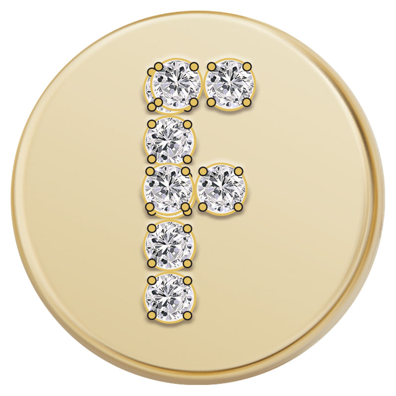 Gold Letter Bead - F