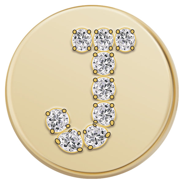 Gold Letter Bead - J