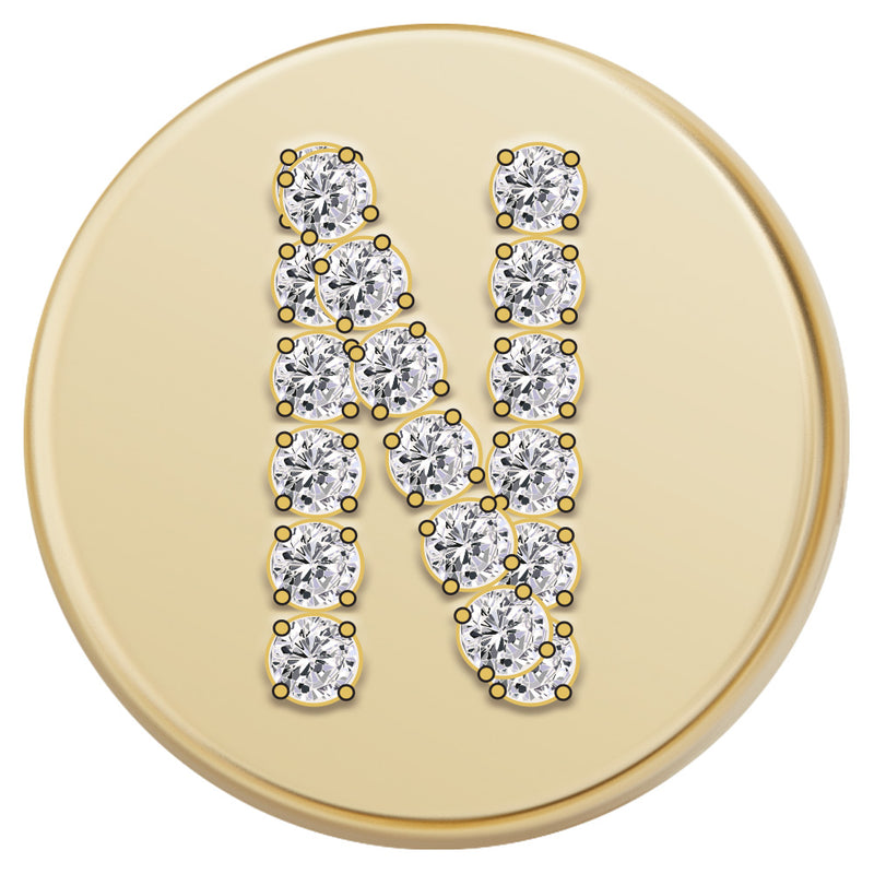 Gold Letter Bead - N