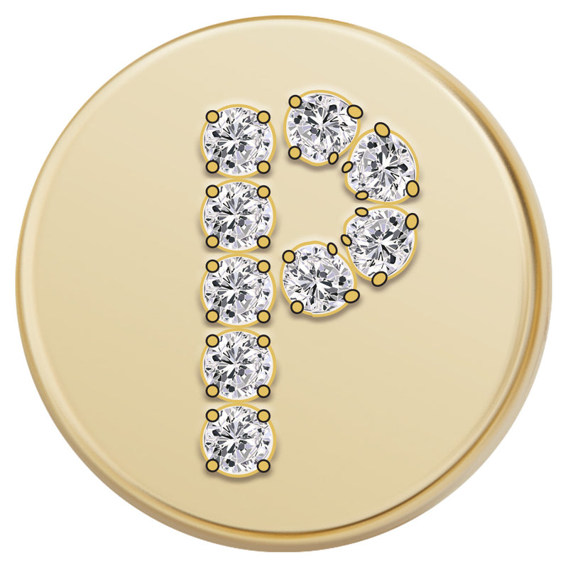 Gold Letter Bead - P