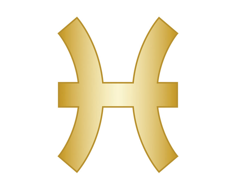 Pisces Zodiac Icon - Gold