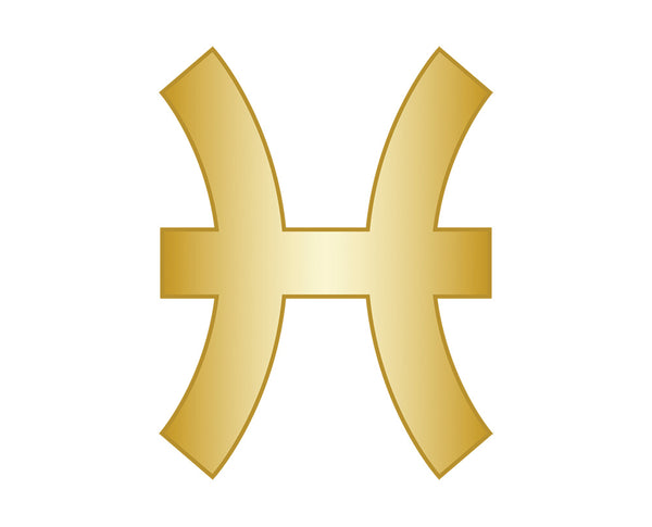 Pisces Zodiac Icon - Gold