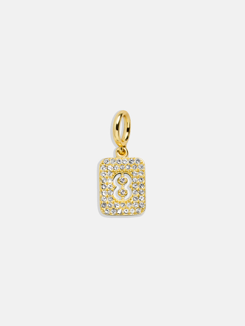 Block Pavé Number Cluster Charm - 8