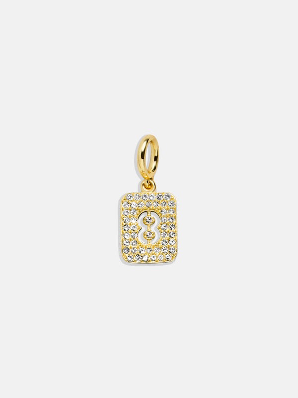 Block Pavé Number Cluster Charm - 8