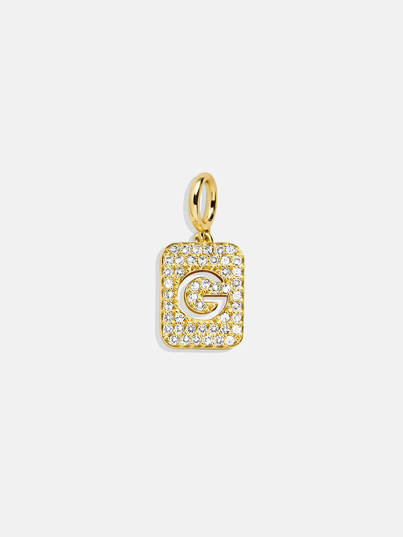 Block Pavé Initial Cluster Charm - G