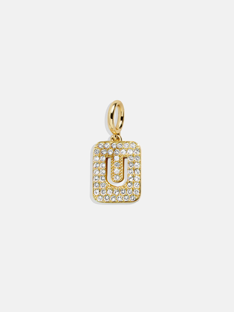 Block Pavé Initial Cluster Charm - U