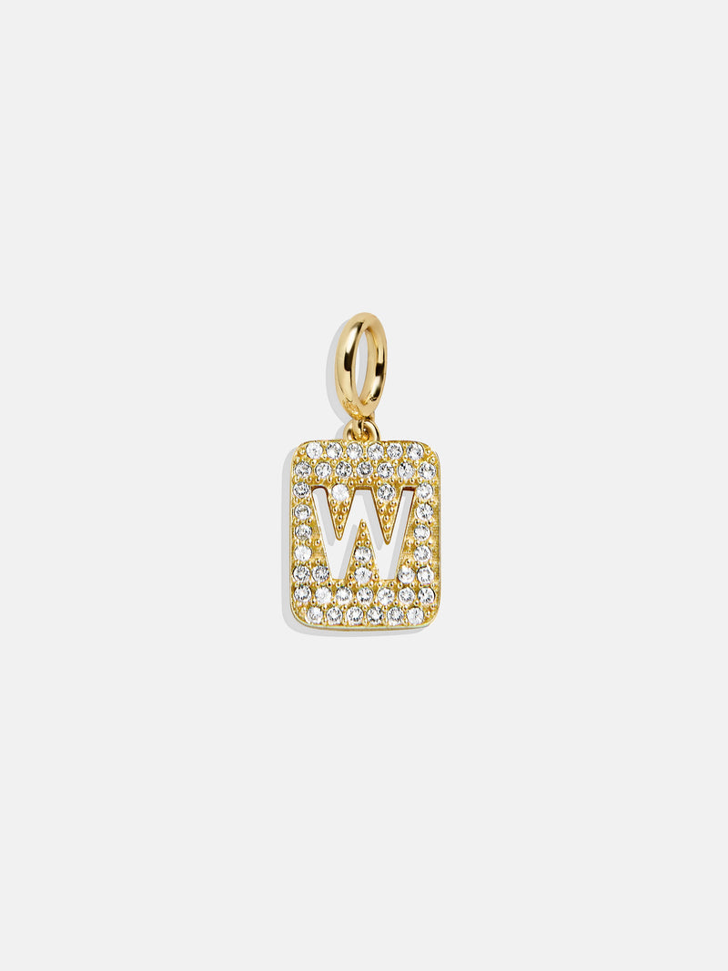 Block Pavé Initial Cluster Charm - W