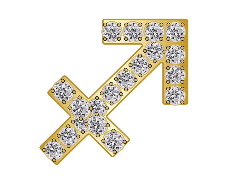 Sagittarius Zodiac Icon - Pavé Gold