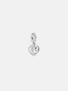 Silver Crystal Heart Cluster Charm - Heart Gem