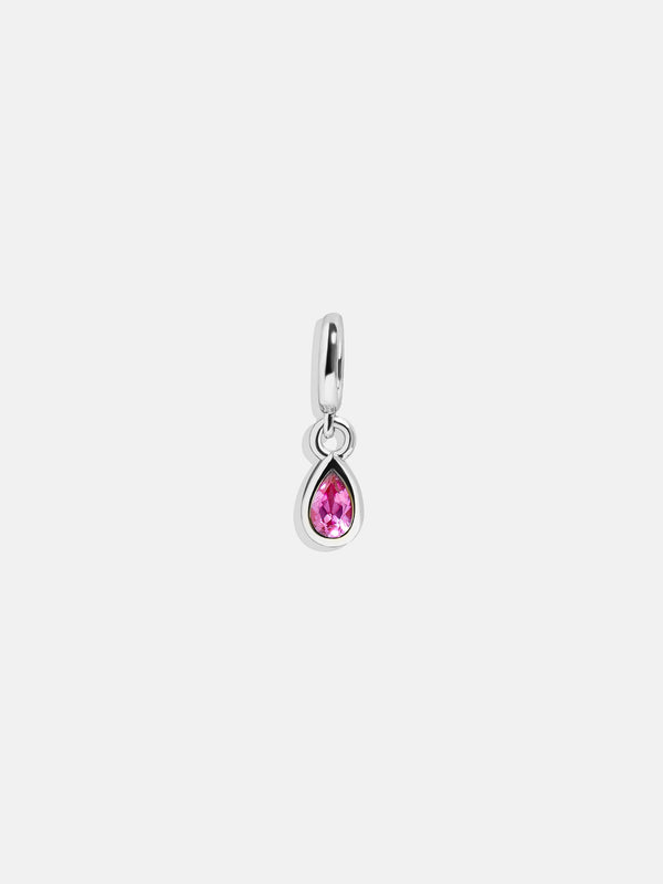 Silver Birthstone Cluster Charm - Rose