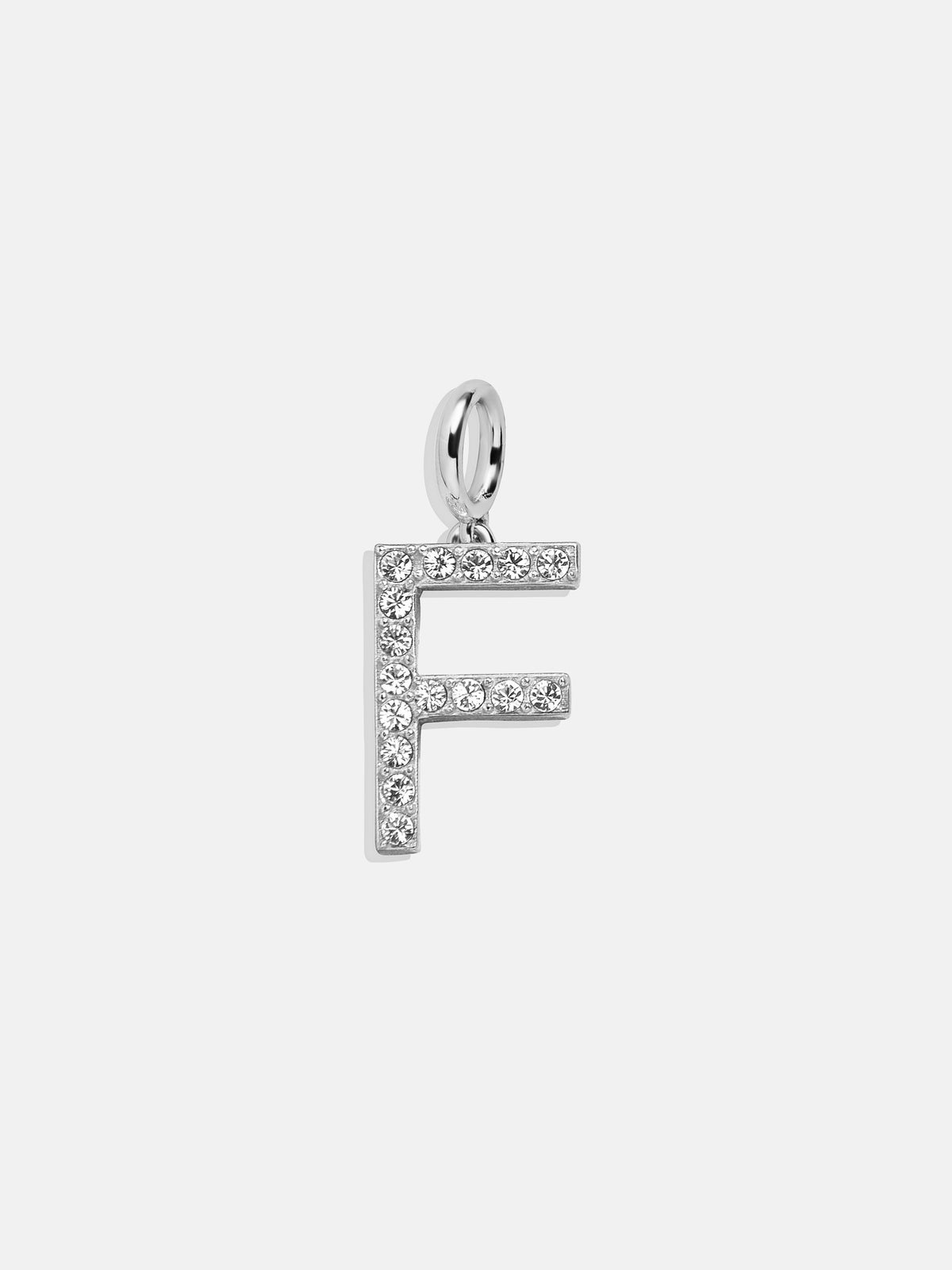 Silver Pave Initial Cluster Charm - F