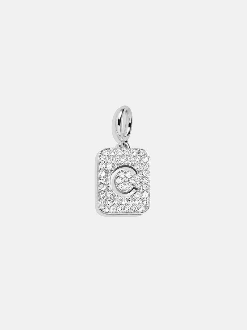 BaubleBar Silver Block Pave Cluster Charm - C - 
    Early Black Friday Deal: 20% Off Custom Gifts
  
