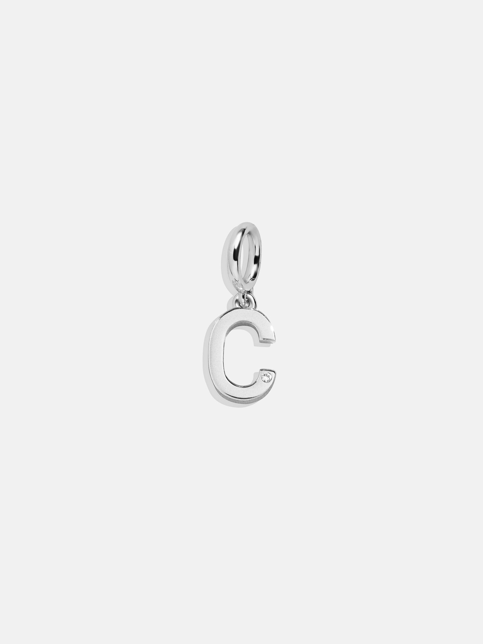 Classic Silver Initial Cluster Charm - C