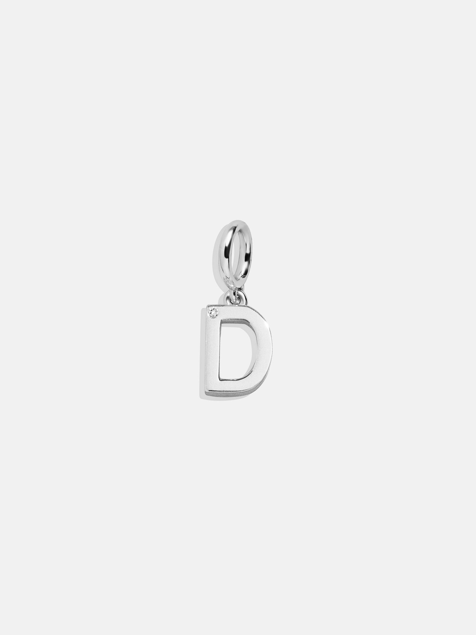 Classic Silver Initial Cluster Charm - D