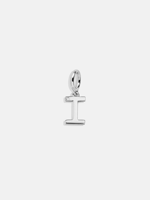 Classic Silver Initial Cluster Charm - I