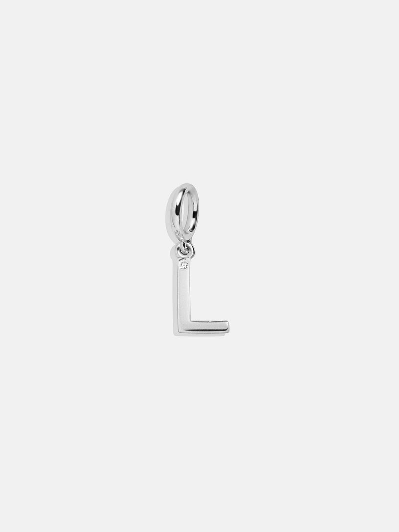 Classic Silver Initial Cluster Charm - L