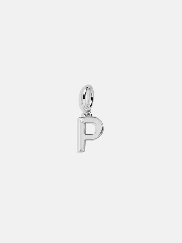 Classic Silver Initial Cluster Charm - P