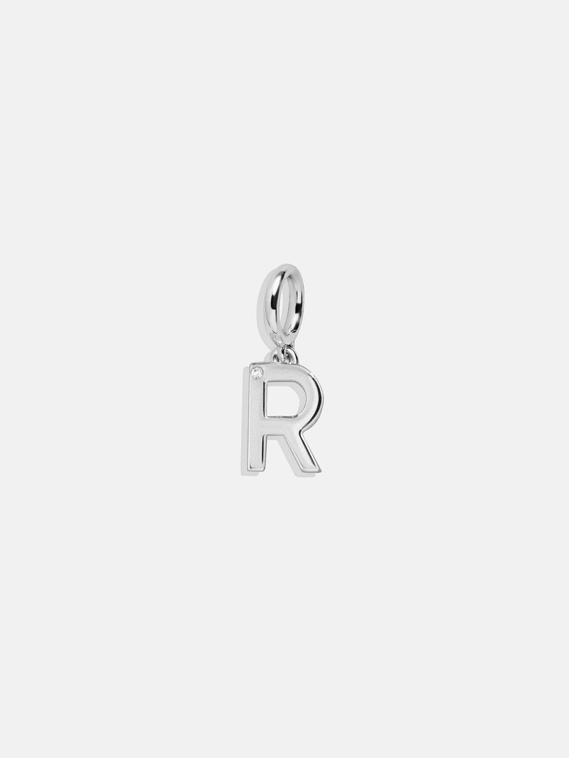 Classic Silver Initial Cluster Charm - R