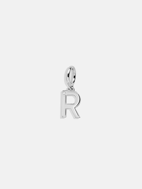 Classic Silver Initial Cluster Charm - R