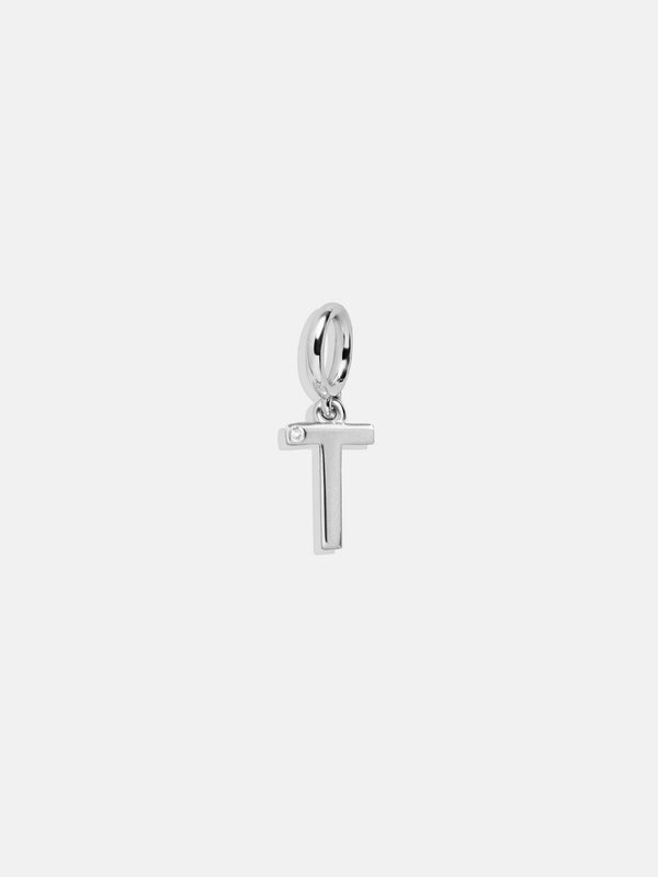 Classic Silver Initial Cluster Charm - T